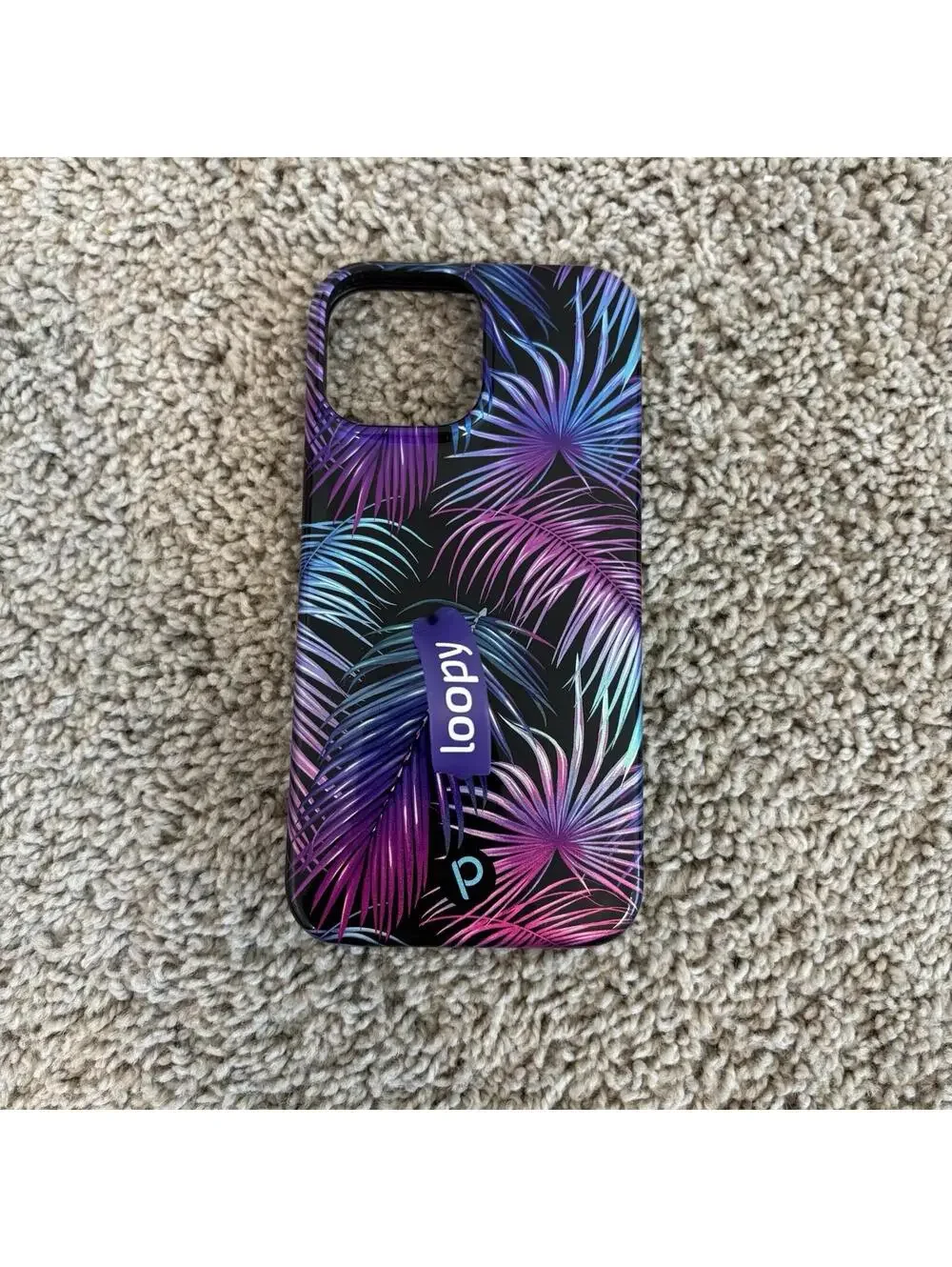 Loopy Case iPhone 12 Pro Max 6.7” Palm Trees Colorful Purple